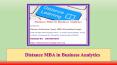 Distance MBA in Business Analytics PowerPoint PPT Presentation
