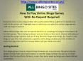 How To Play Online Bingo Games With No Deposit Required PowerPoint PPT Presentation