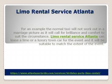 Wedding limo rental atlanta