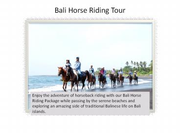 Book Bali horse riding tour package from India at the best price