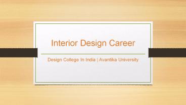 Interior Design Career - Avantika University