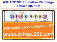 ASHACC206 Education Planning--ashacc206.com