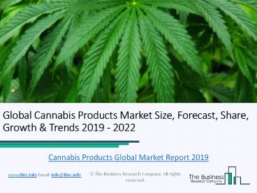Global Cannabis Products Market 2019