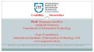 Usability Heuristics - Department of Information Technology