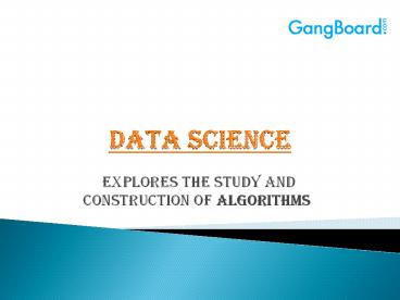 PPT – Data Science - Algorithms PowerPoint presentation | free to ...