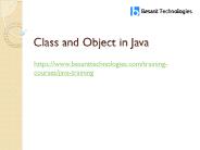 Class and Object of Java