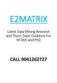 Latest Data Mining Research and Thesis Topic Guidance For M.Tech and PhD PowerPoint PPT Presentation