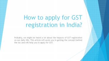 How to apply for GST registration in India | Smartcorp