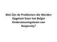 Wat Zijn de Problemen die Worden Opgelost Door het Belgie Ondersteuningsteam van Kaspersky? PowerPoint PPT Presentation