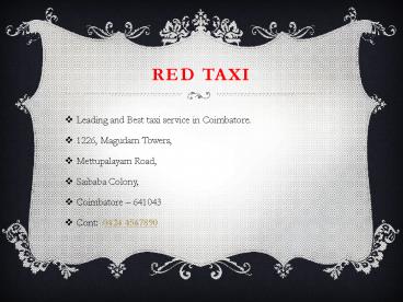 Taxi in Coimbatore