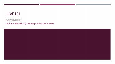 BOOK A SINGER | DJ | BAND | LIVE MUSIC ARTIST (1)