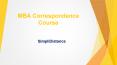 MBA Correspondence Course - SimpliDistance PowerPoint PPT Presentation