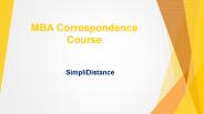 MBA Correspondence Course - SimpliDistance