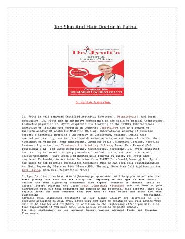 Top Skin Doctor In Patna Bihar