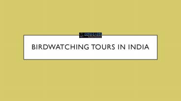 Birdwatching tours in india