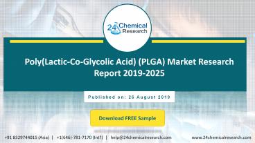 Poly(Lactic-Co-Glycolic Acid) (PLGA) Market Research Report 2019-2025