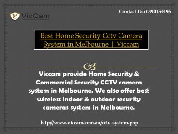 Best Home Security Cctv Camera System in Melbourne | Viccam