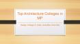 Top Architecture Colleges in MP - Avantika University PowerPoint PPT Presentation