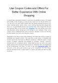 Use Coupon Codes and Offers For Better Experience With Online Shopping