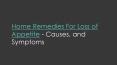 Home Remedies For Loss of Appetite - Causes, and Symptoms PowerPoint PPT Presentation