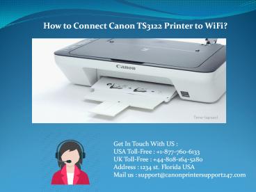Connect canon ts3122 printer to wifi