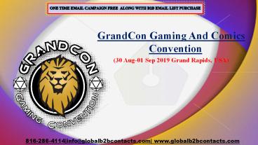 GrandCon Gaming And Comics Convention