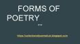 Forms Of Poetry PowerPoint PPT Presentation