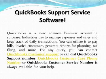Get quick & easy Quickbooks Support