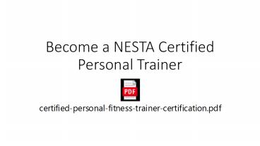 Become a NESTA Certified Personal Trainer
