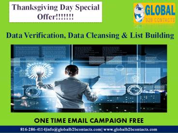 Data Verification, Data Cleansing & List Building
