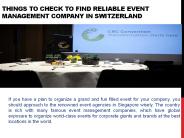 Organize a Conference in Switzerland