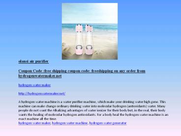 hydrogen water maker