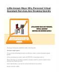 Little Known Ways Why Personal Virtual Assistant Services Are Growing Quickly PowerPoint PPT Presentation