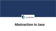 Abstraction in Java