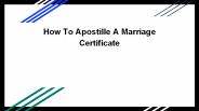 How To Apostille A Marriage Certificate