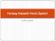 Fantasy Kabaddi Points System