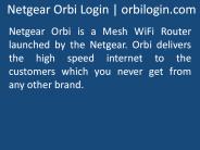 Netgear Orbi Login | orbilogin.com
