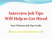 Job Interview Tips for Getting a Dream Job