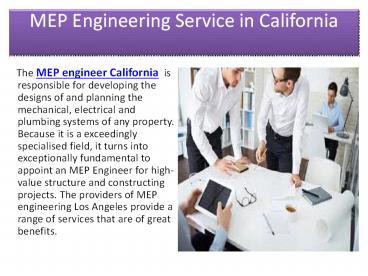 MEP Engineering Service in California presentation | free to download