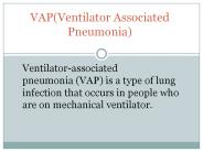 Ventilator Assoiated Pnemonia