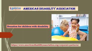 Donation for children with disability