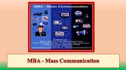 MBA - Mass Communication