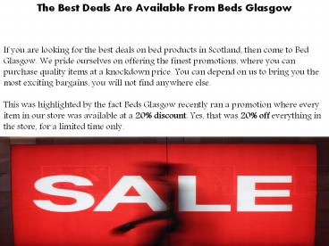 The Best Deals Are Available From Beds Glasgow
