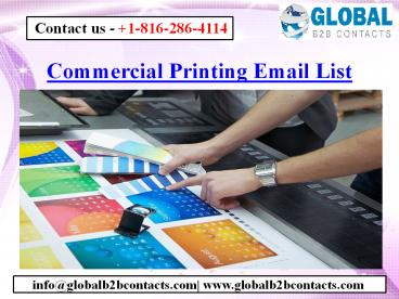 Commercial Printing Email List