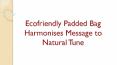 Ecofriendly Padded Bag Harmonises Message to Natural Tune PowerPoint PPT Presentation