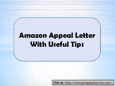 Write Amazon appeal letter with useful tips