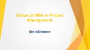 Distance MBA in Project Management - SimpliDistance