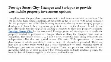 Prestige Smart City Sarjapur Road