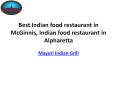Best Indian Food Restaurant in McGinnis Ferry Rd, Alpharetta, GA – mayuri Indian grill ga PowerPoint PPT Presentation