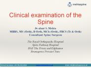 Clinical examination of the  spine by Jwalant Mehta